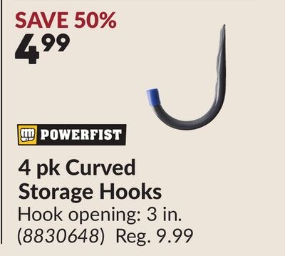 4 pk Curved Storage Hooks