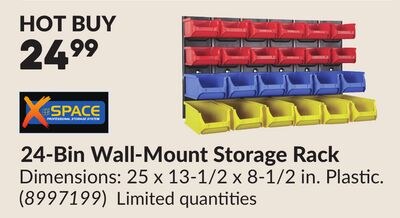 24-Bin Wall-Mount Storage Rack