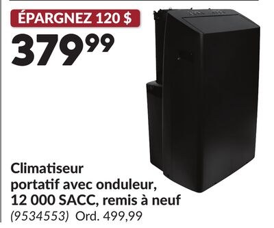 Climatiseur portatif avec onduleur, 12 000 SACC…