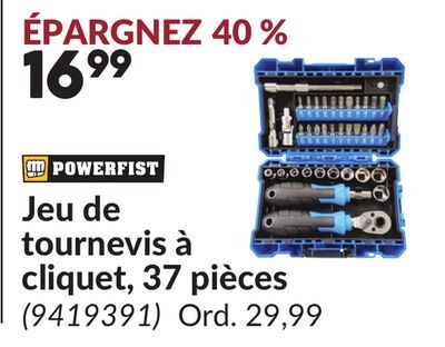 Jeu de tournevis à cliquet, 37 pièces
