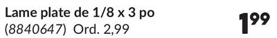 Tournevis Lame plate de 1/8 x 3 po