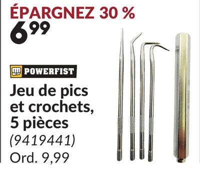 Jeu de pics et crochets, 5 pièces