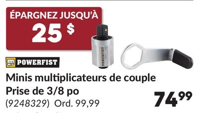 Minis multiplicateurs de couple Prise de 3/8 po