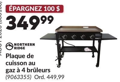 Plaque de cuisson au gaz à 4 brûleurs