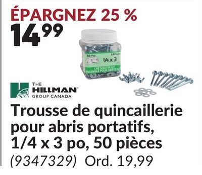 Trousse de quincaillerie pour abris portatifs, …