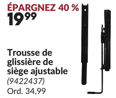 Trousse de glissière de siège ajustable