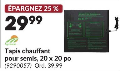 Tapis chauffant pour semis, 20 x 20 po