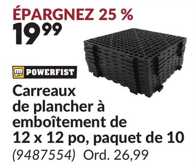 Carreaux de plancher à emboîtement de 12 x 12 p…