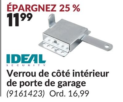 Verrou de côté intérieur de porte de garage