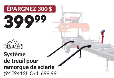 Système de treuil pour remorque de scierie