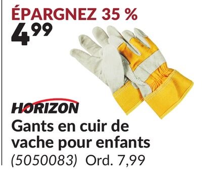 Gants en cuir de vache pour enfants