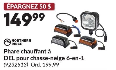 Phare chauffant à DEL pour chasse-neige 6-en-1