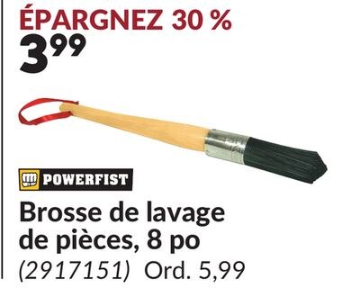 Brosse de lavage de pièces, 8 po