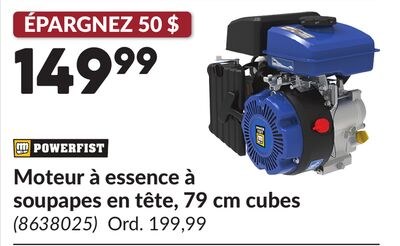 Moteur à essence à soupapes en tête, 79 cm cubes