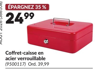 Coffret-caisse en acier verrouillable