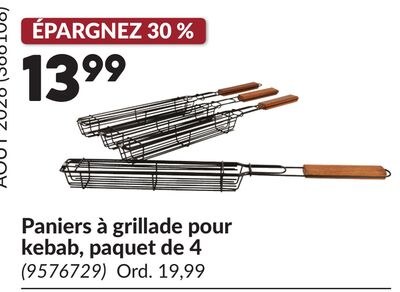 Paniers à grillade pour kebab, paquet de 4
