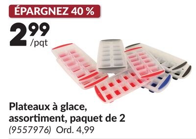 Plateaux à glace, assortiment, paquet de 2