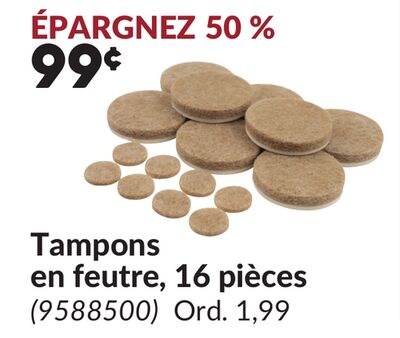 Tampons en feutre, 16 pièces