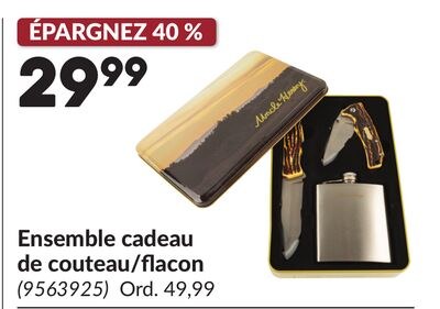 Ensemble cadeau de couteau/flacon