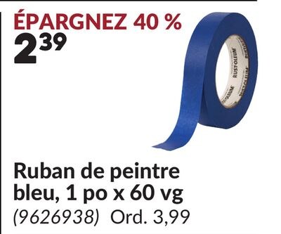 Ruban de peintre bleu, 1 po x 60 vg
