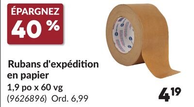 Rubans d'expédition en papier