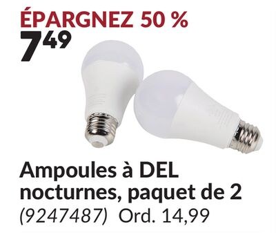 Ampoules à DEL nocturnes, paquet de 2