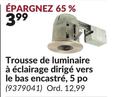 Trousse de luminaire à éclairage dirigé vers le…