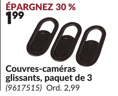 Couvres-caméras glissants, paquet de 3