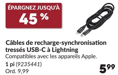 Câbles de recharge-synchronisation tressés USB-…