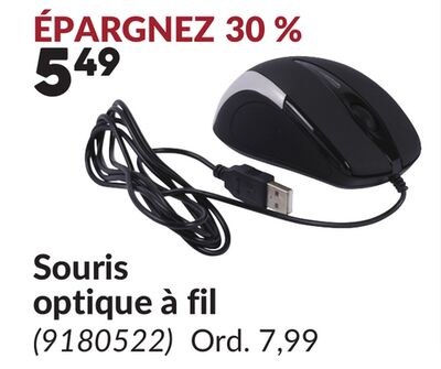 Souris optique à fil