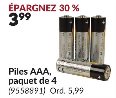 Piles AAA, paquet de 4