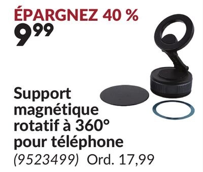 Support magnétique rotatif à 360° pour téléphone