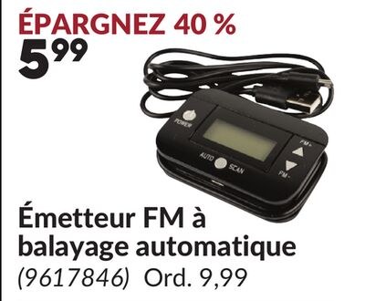 Émetteur FM à balayage automatique