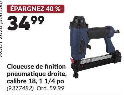 Cloueuse de finition pneumatique droite, calibr…