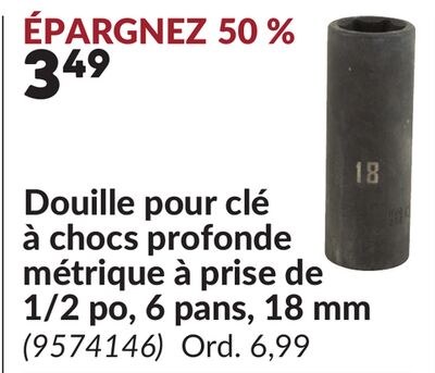 Douille pour clé à chocs profonde métrique à pr…