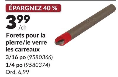 Forets pour la pierre-le verre les carreaux