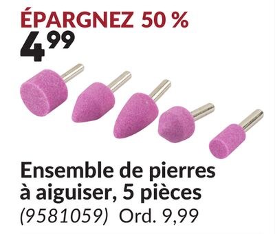 Ensemble de pierres à aiguiser, 5 pièces