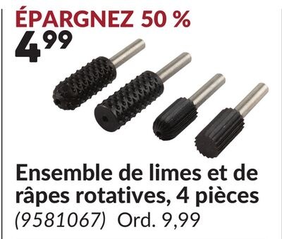 Ensemble de limes et de râpes rotatives, 4 pièc…
