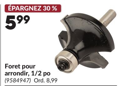 Foret pour arrondir, 1/2 po
