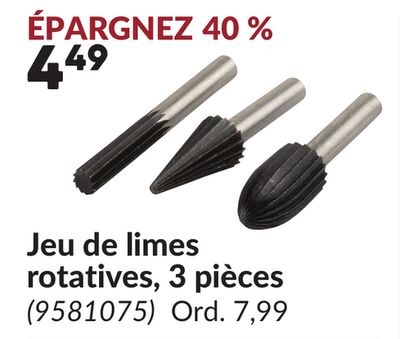 Jeu de limes rotatives, 3 pièces