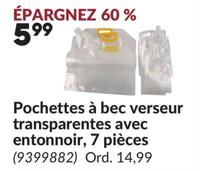 Pochettes à bec verseur transparentes avec ento…