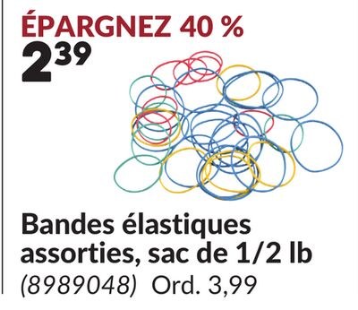 Bandes élastiques assorties, sac de 1/2 lb