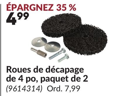 Roues de décapage de 4 po, paquet de 2