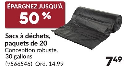 Sacs à déchets, paquets de 20