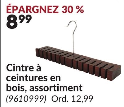Cintre à ceintures en bois, assortiment