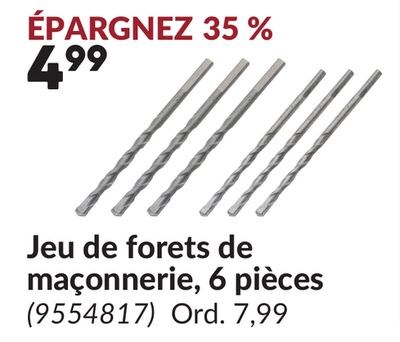 Jeu de forets de maçonnerie, 6 pièces