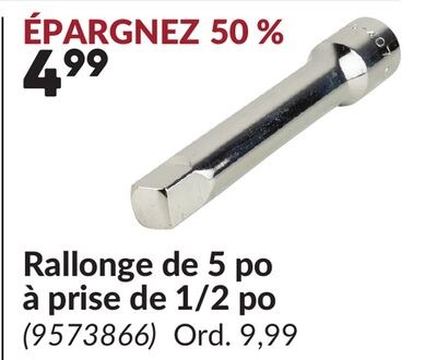 Rallonge de 5 po à prise de 1/2 po