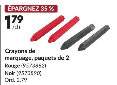 Crayons de marquage, paquets de 2