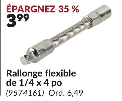 Rallonge flexible de 1/4 x 4 po
