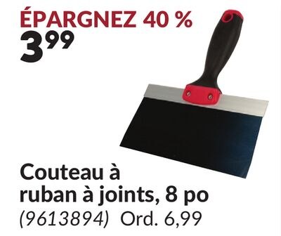 Couteau à ruban à joints, 8 po